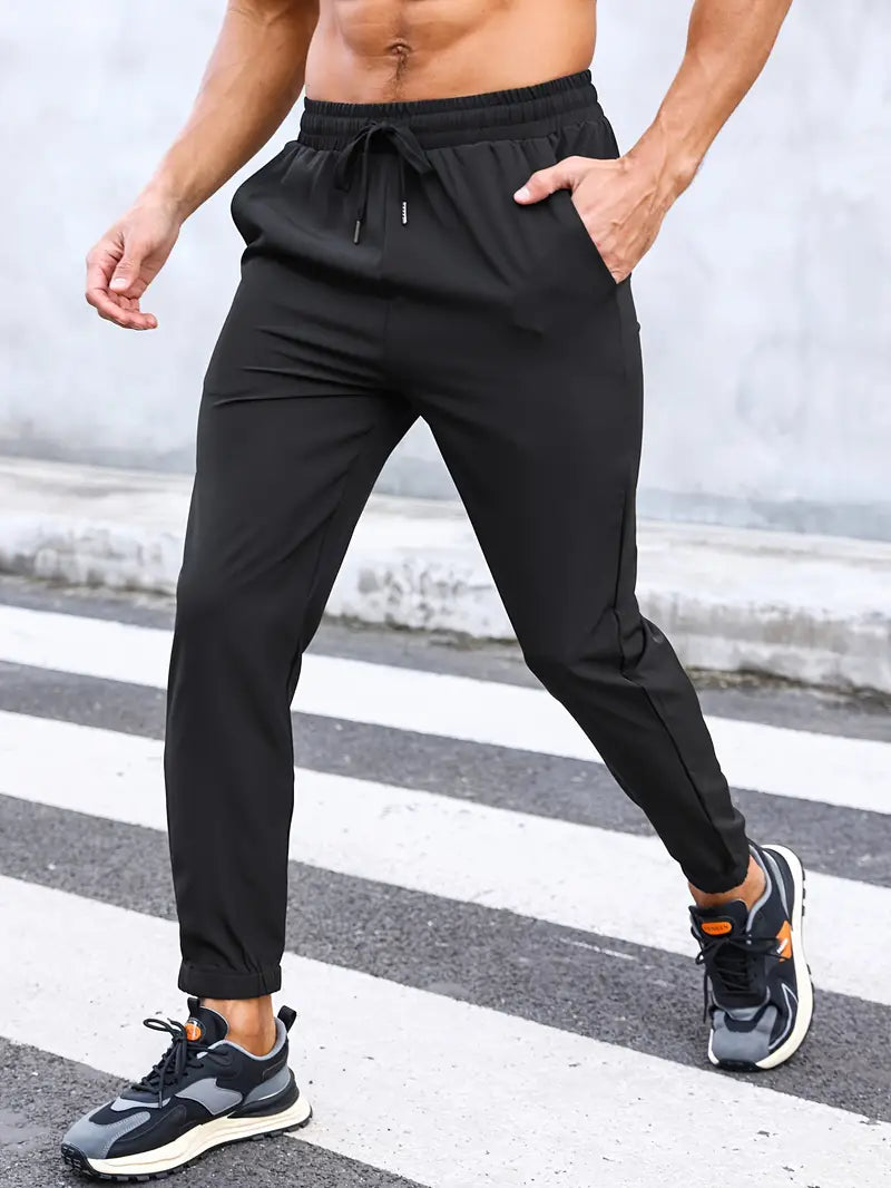 Black drawstring joggers shop