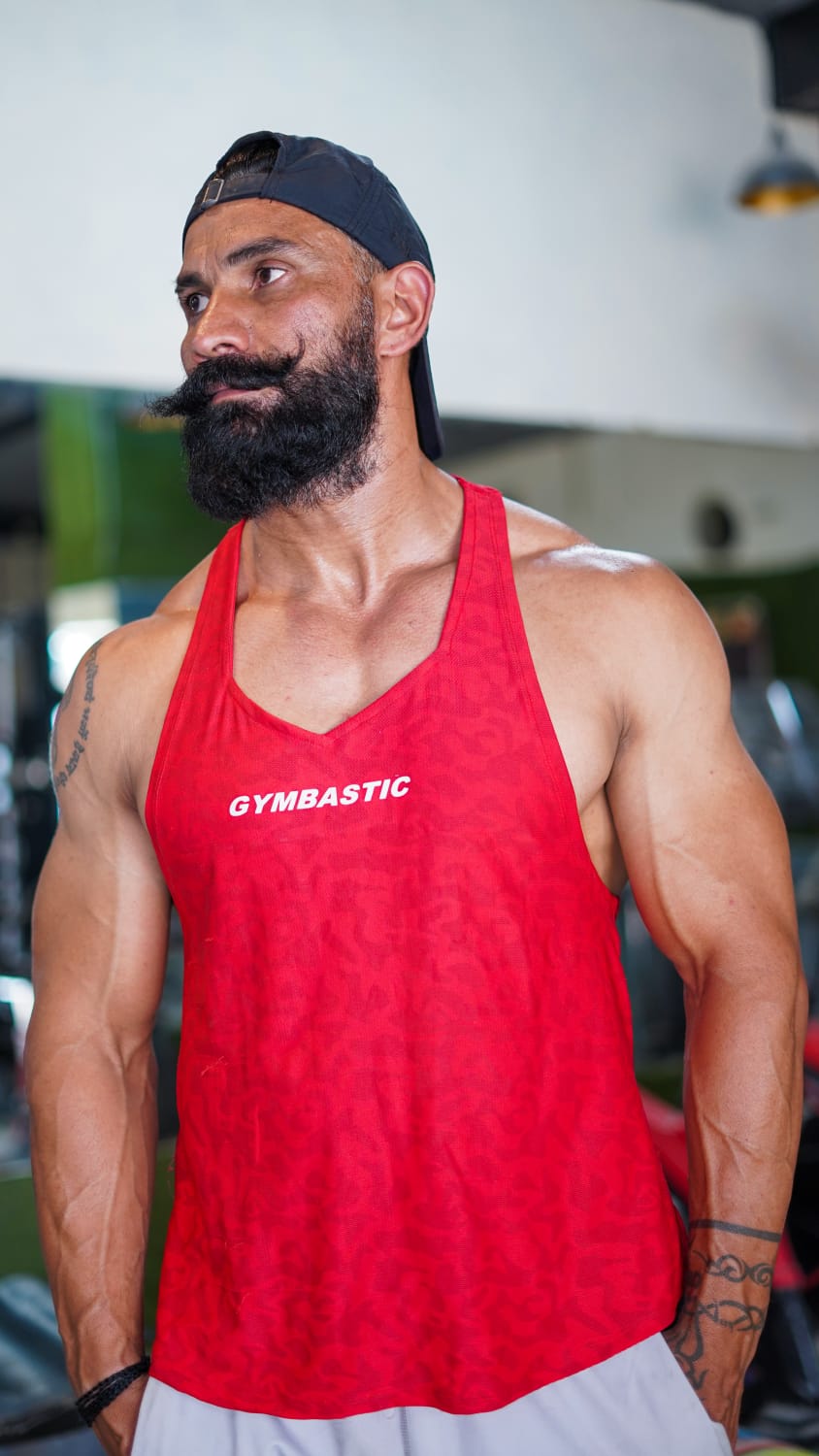 2-RED MAROON WHITE COMBO VEST