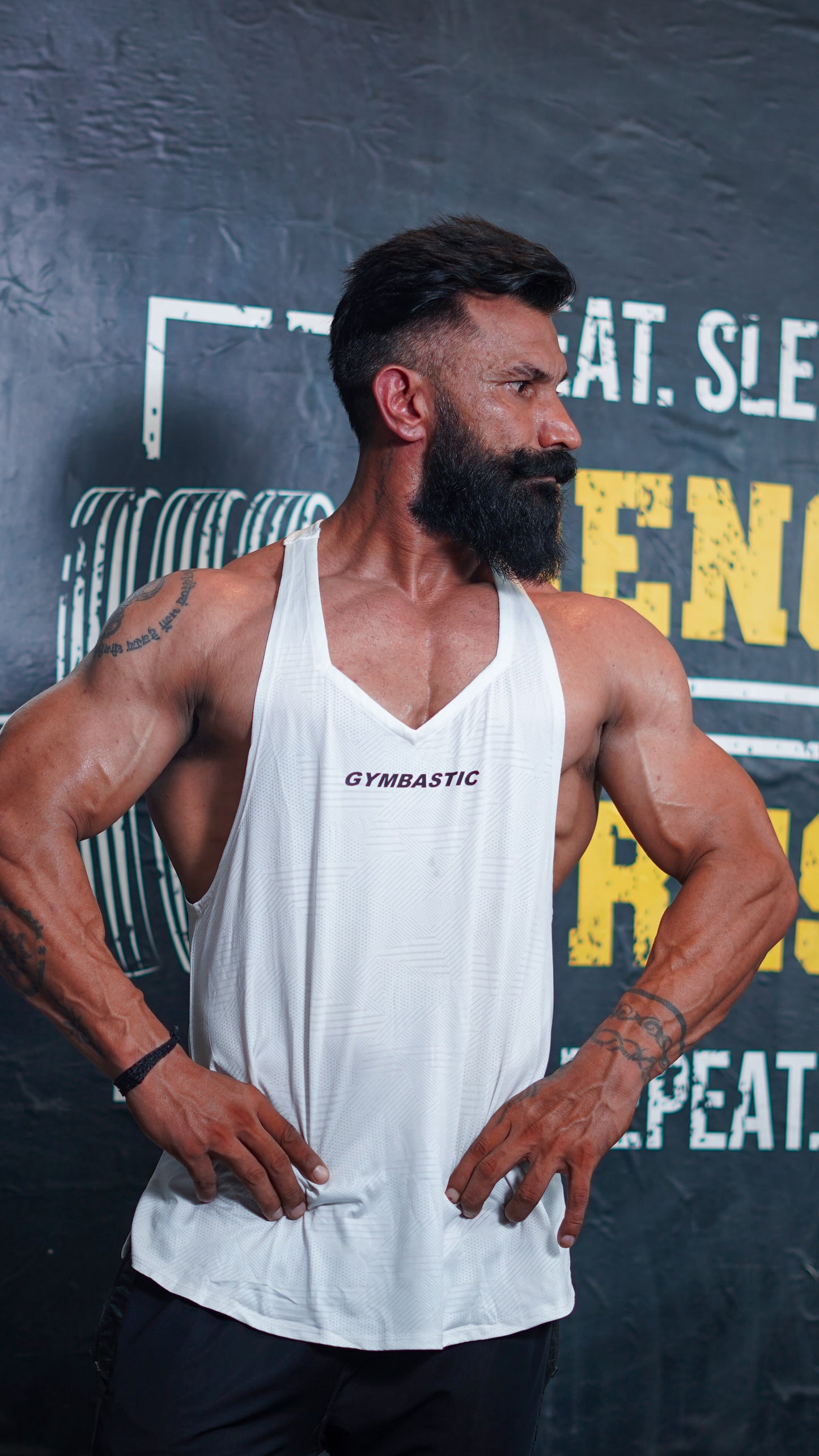Gymbastic Y-shape gym vest (White)