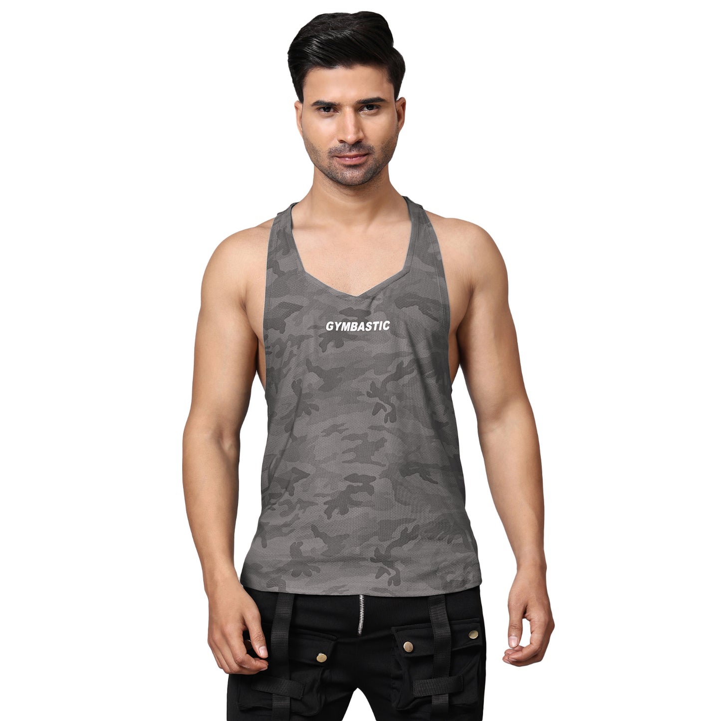 Y-SHAPE GREY GYM VEST
