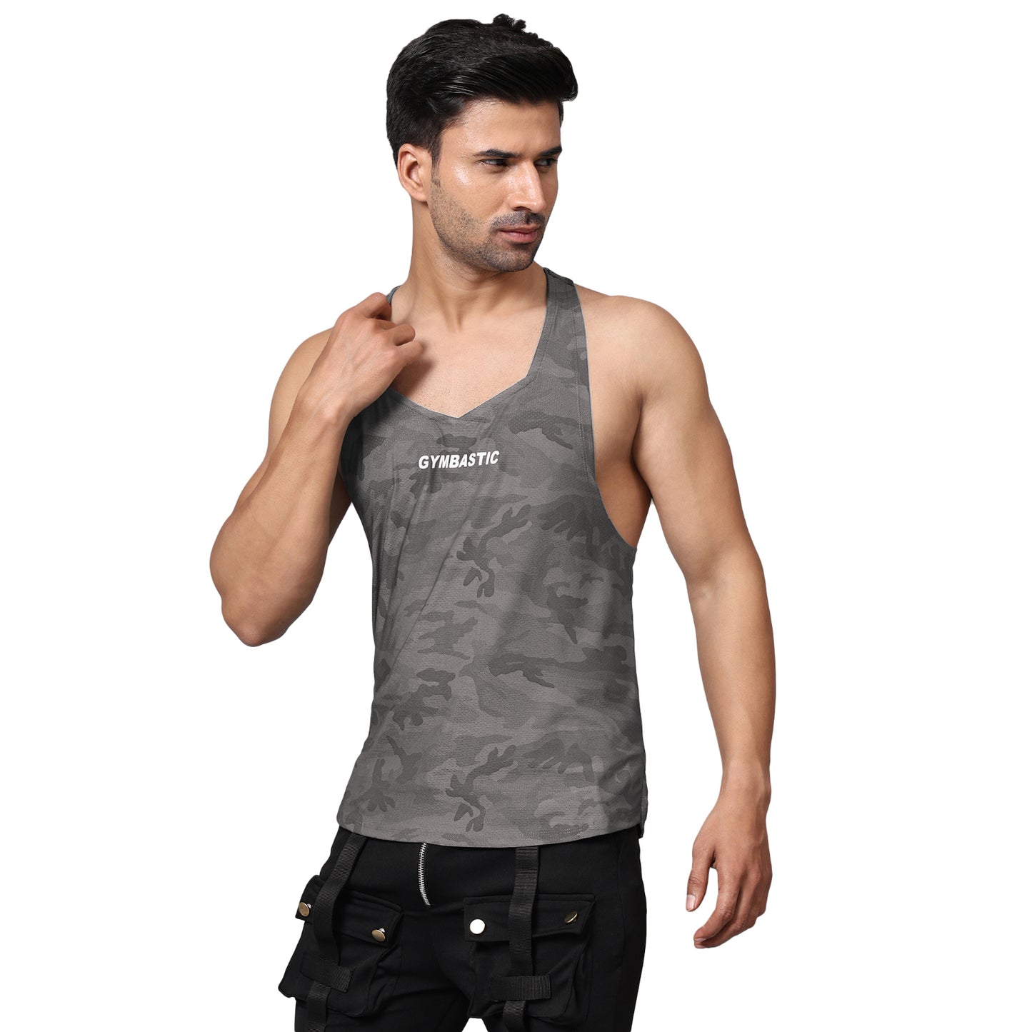 Y-SHAPE GREY GYM VEST