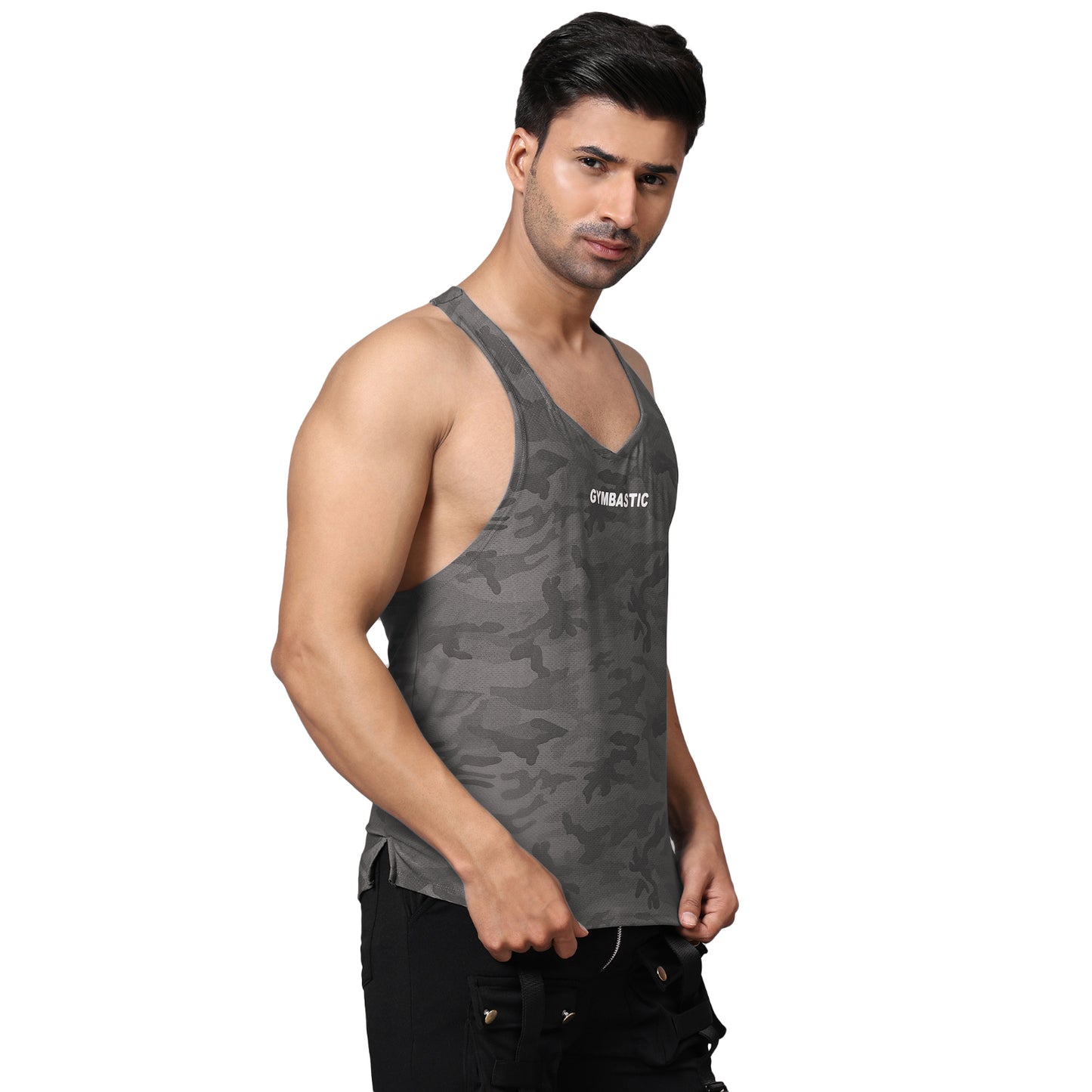 Y-SHAPE GREY GYM VEST