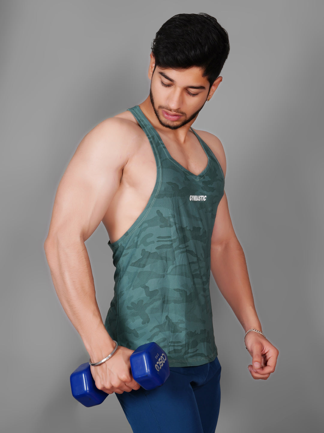 2-COMBO Y-RED MAROON AND GREEN GYM VEST