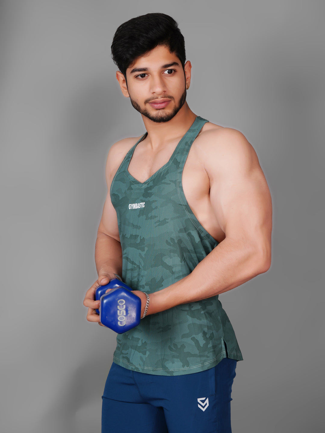 2-COMBO Y-BLACK AND GREEN GYM VEST