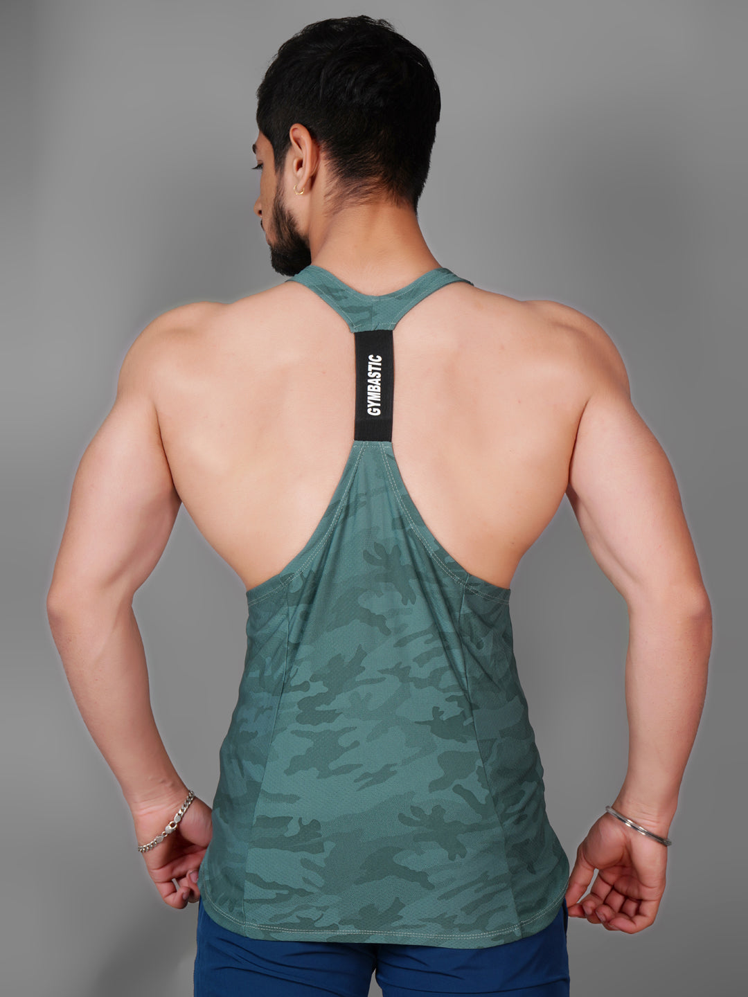 Y-OLIVE GREEN GYM VEST