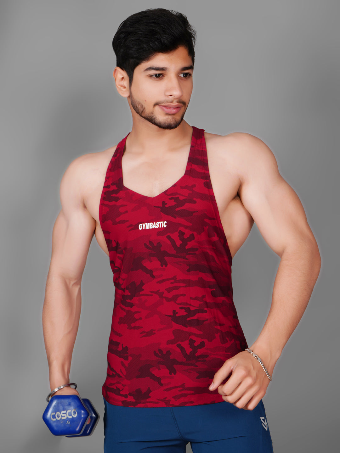 2-COMBO Y-RED MAROON AND GREEN GYM VEST