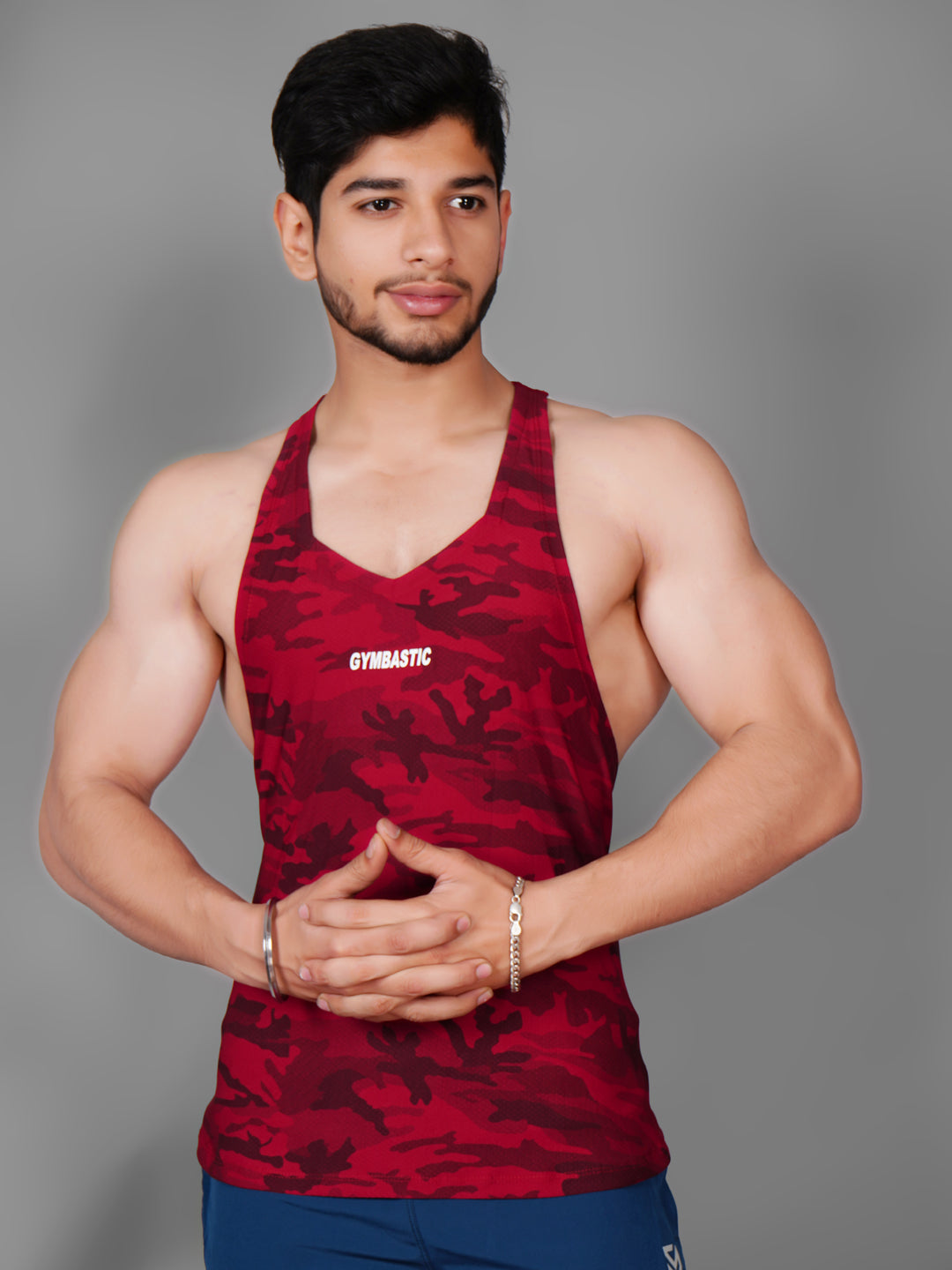 2-COMBO Y-RED MAROON AND GREEN GYM VEST