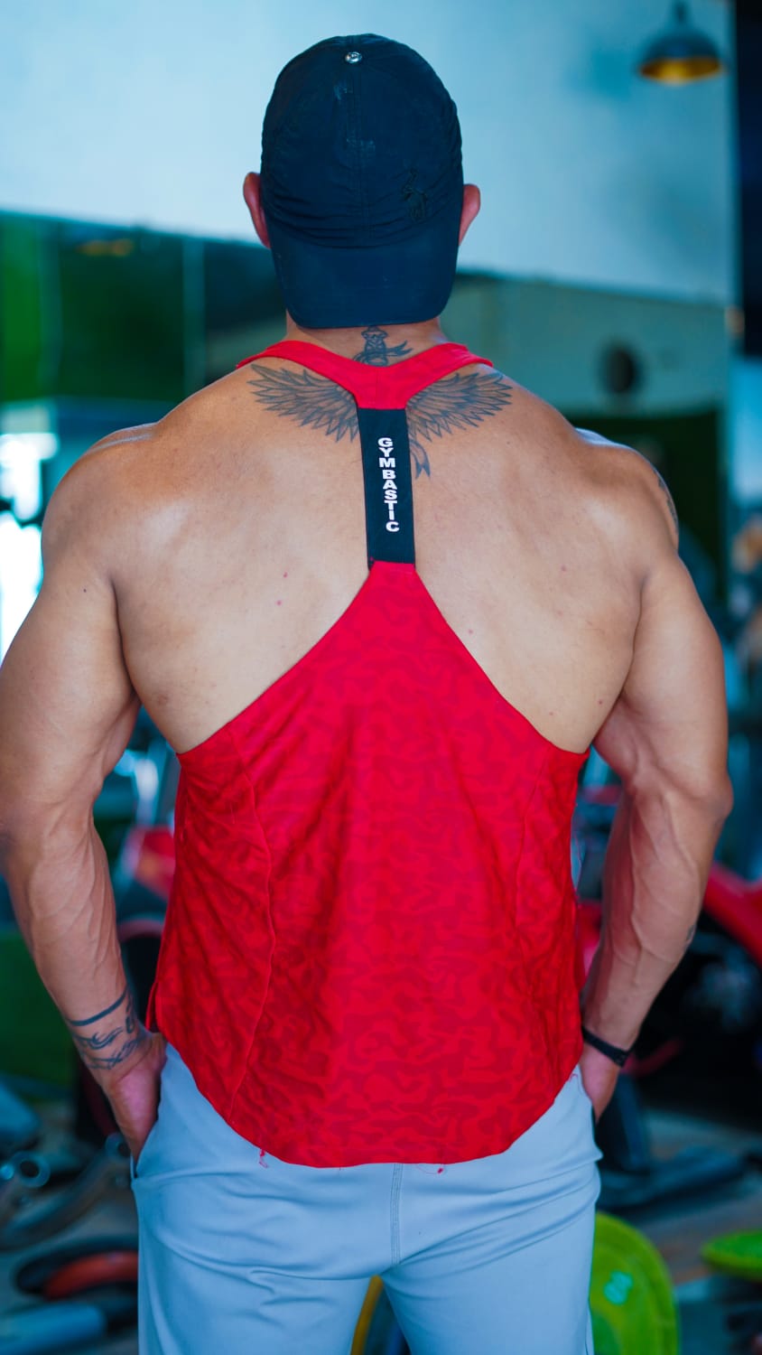 Y-RED MAROON GYM VEST