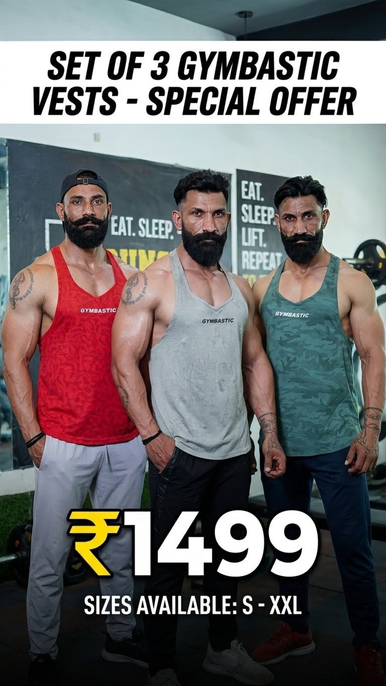 Combo of 3 Gym vest (Red,Light-Green,Grey)