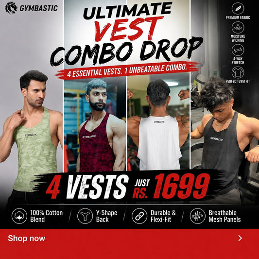 Combo of 3 Gym vest + 1 Arm Tank Free
