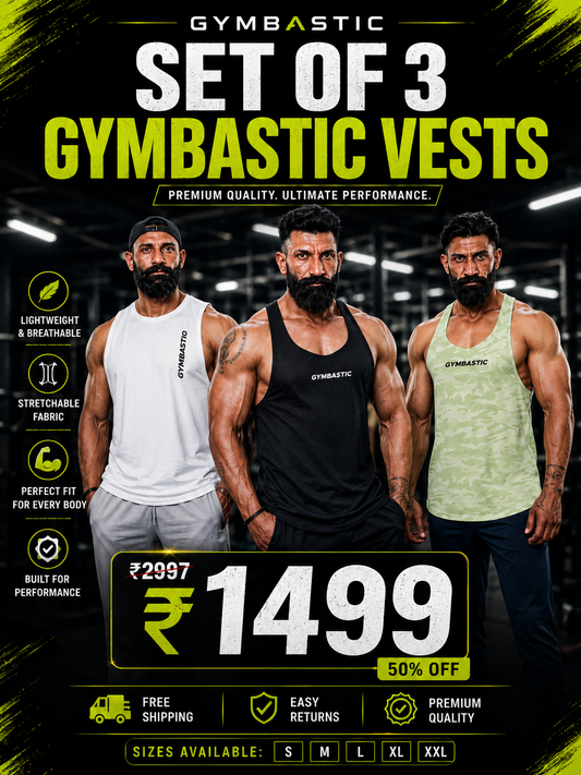 Combo of 3 Gym vest (White, Black, Light-Green)