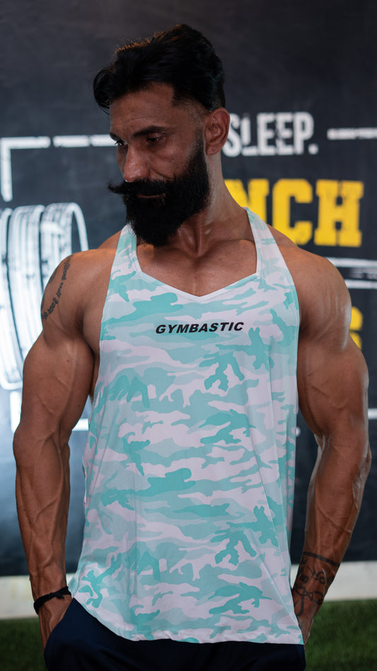 Gymbastic Y-shape gym vest (Ocean White)