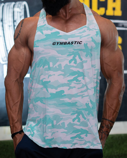 OCEAN WHITE Y-SHAPE GYM VEST