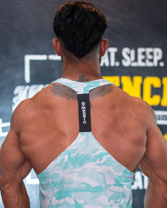 OCEAN WHITE Y-SHAPE GYM VEST
