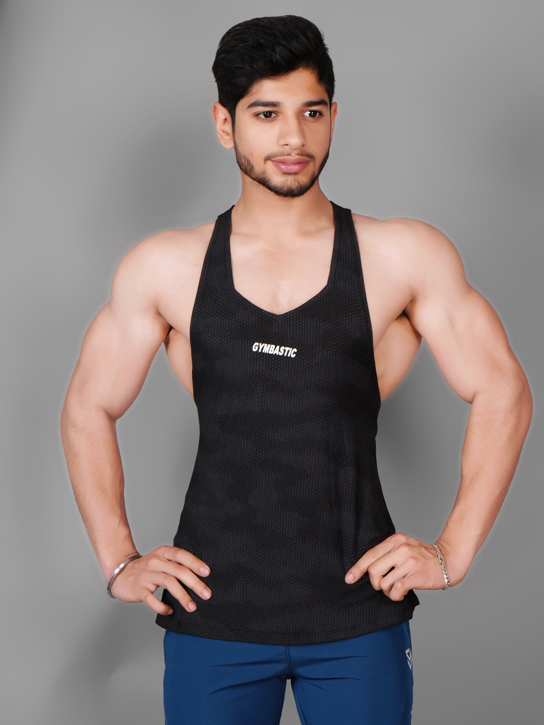 2-COMBO Y-BLACK AND GREEN GYM VEST